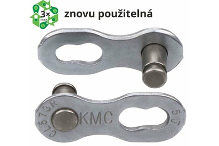 Spojka řetezu KMC 6/7/8 speed EPT povrch, šedý 7,3 mm