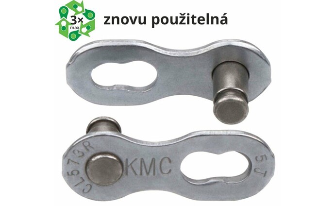 Spojka řetezu KMC 6/7/8 speed EPT povrch, šedý 7,3 mm