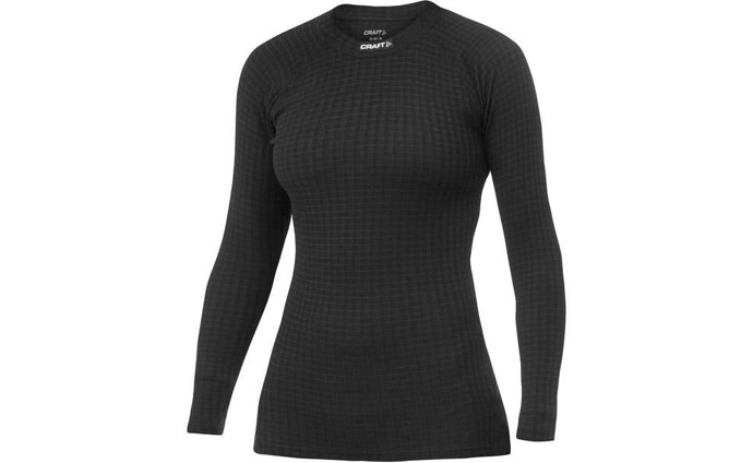 Dámské triko s dlouhým rukávem Craft 1902858 Warm Wool Crewneck Černá 9999